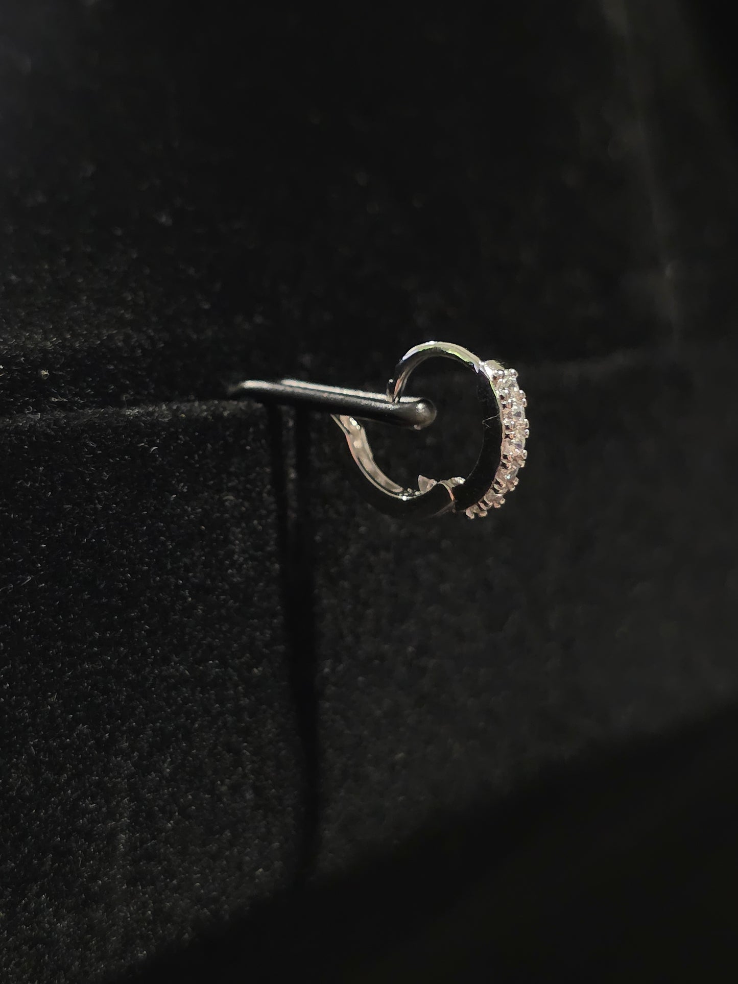 Sterling Silver CZ Hoop Earrings - Prominent Prong Setting