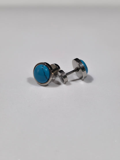 Turquoise Stone earrings - Screw