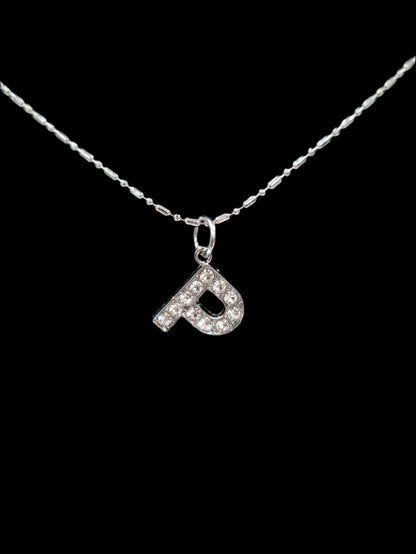 Alphabet Rhinestone Initial Necklace – A to Z