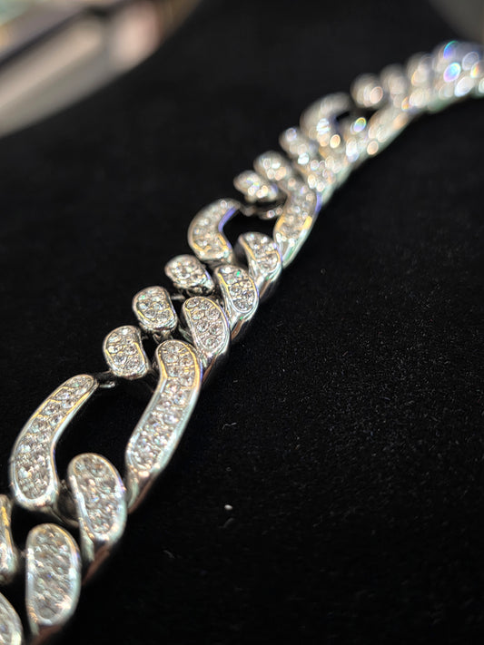 Stainless Steel with CZ Stones - Men’s Iced Out Cuban Link Bracelet