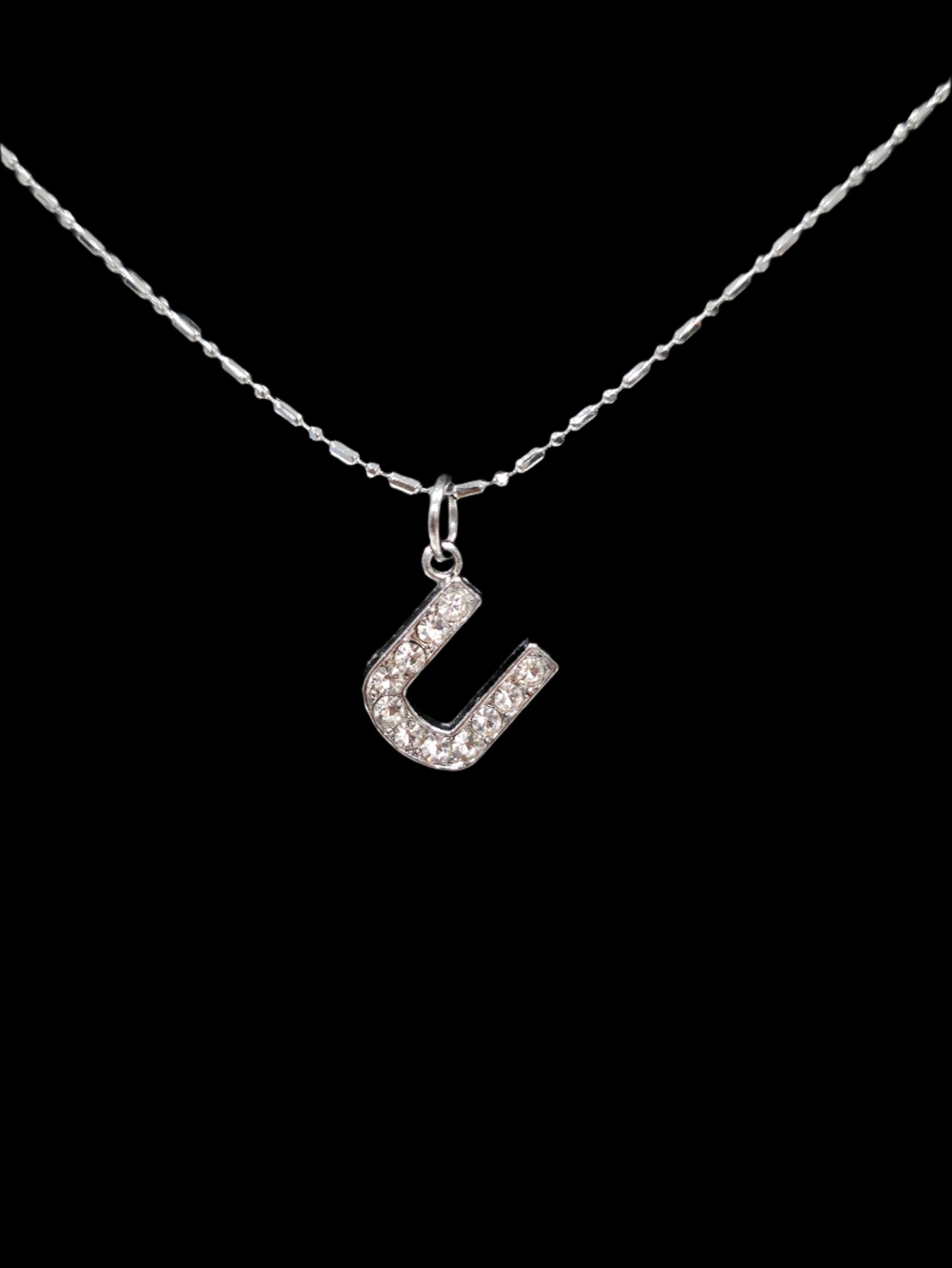 Alphabet Rhinestone Initial Necklace – A to Z