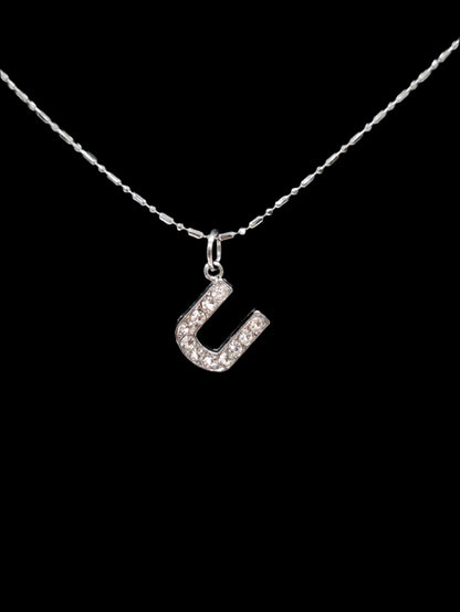 Alphabet Rhinestone Initial Necklace – A to Z