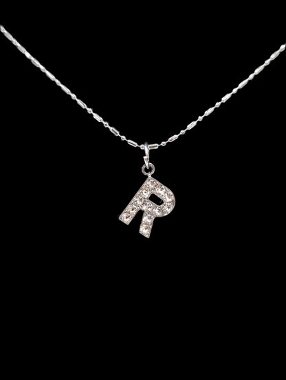 Alphabet Rhinestone Initial Necklace – A to Z