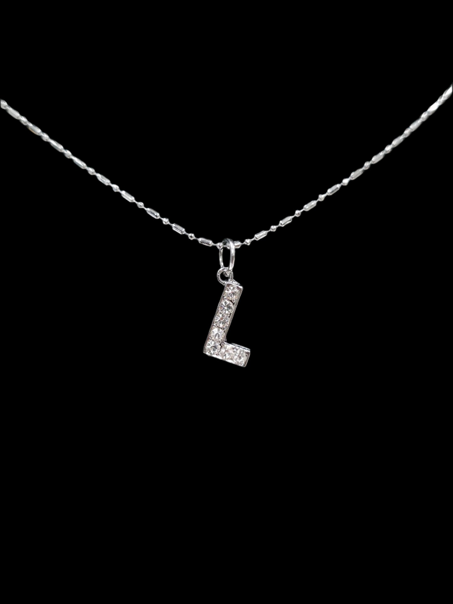 Alphabet Rhinestone Initial Necklace – A to Z