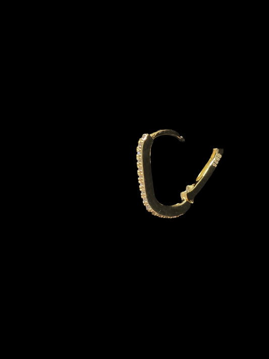 The Golden Silver Hoop Earrings with Cubic Zirconia