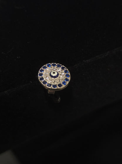 The Evil Eye Silver Earrings with Cubic Zirconia - Pair