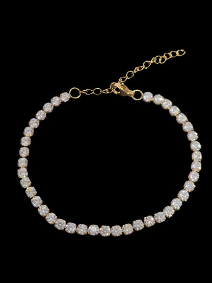 18K Gold CZ Tennis Bracelet - Stainless Stee