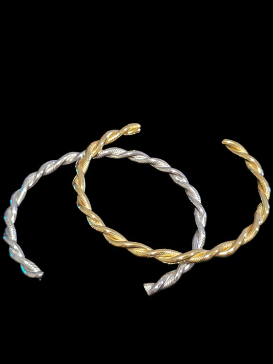Twisted Cuff Bangle Sleek & Modern Design - Stainless Steel