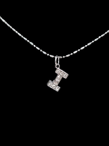 Alphabet Rhinestone Initial Necklace – A to Z