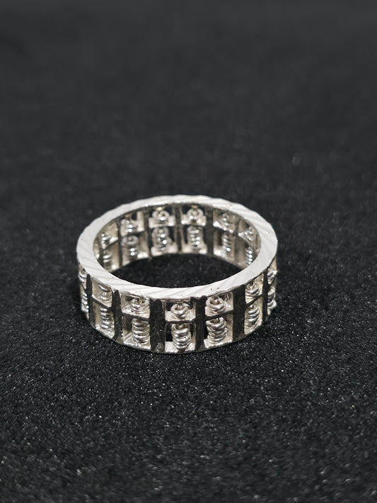 Silver Abacus Fung Shui Ring - Wealth Luck