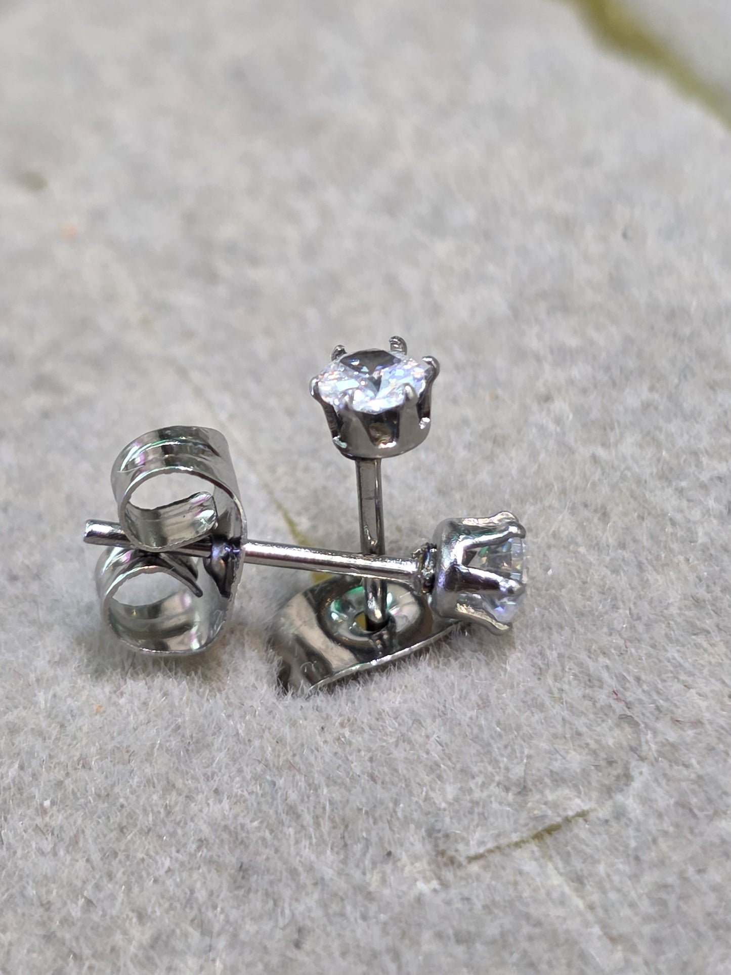 Cubic Zirconia Stud Earrings – Stainless Steel