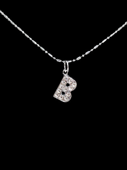 Alphabet Rhinestone Initial Necklace – A to Z