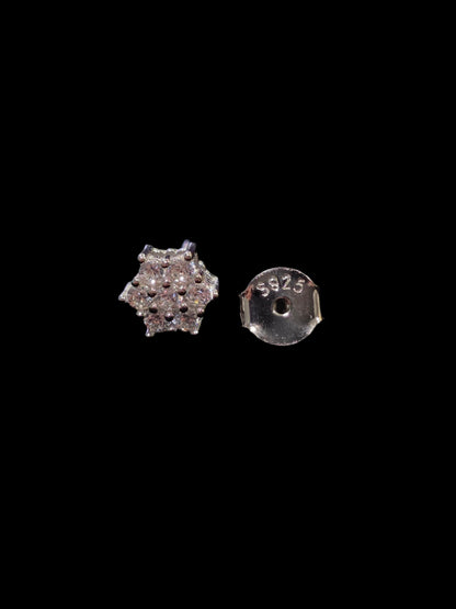 Silver Star Earrings with Cubic Zirconia – Pair