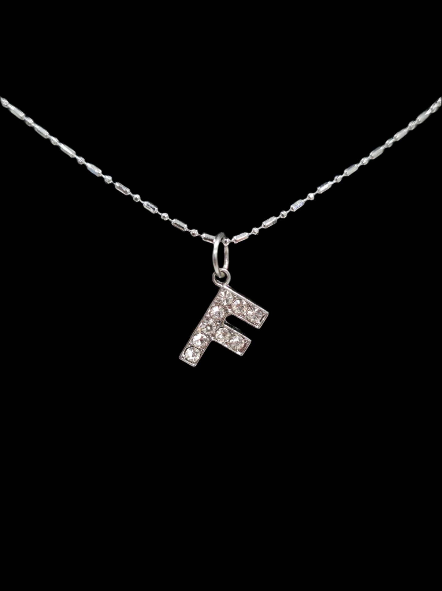 Alphabet Rhinestone Initial Necklace – A to Z