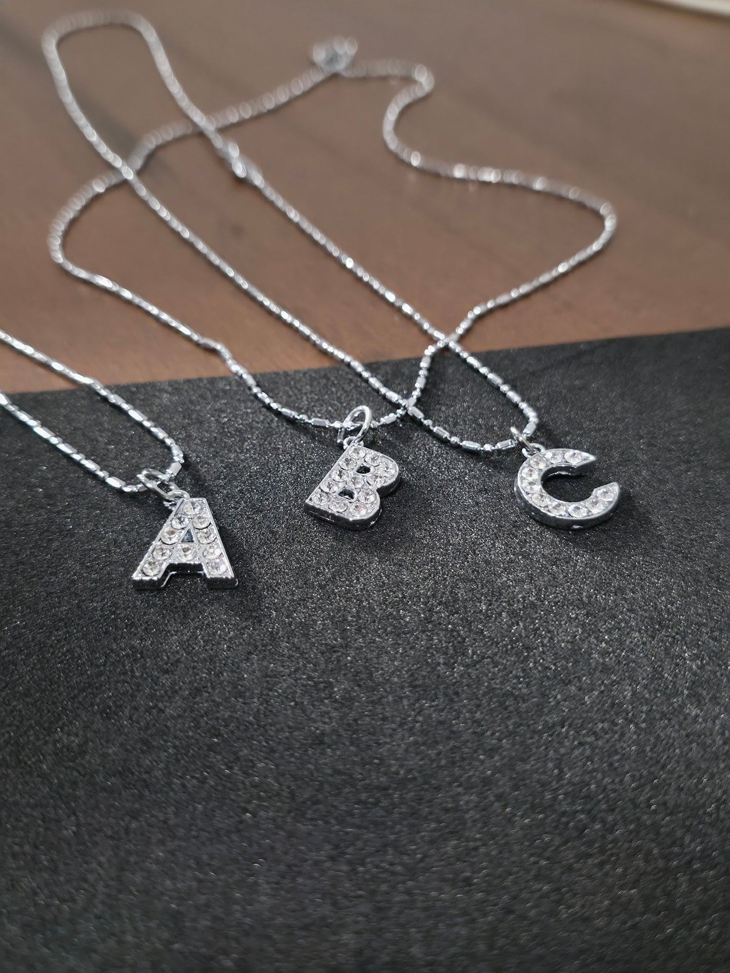 Alphabet Rhinestone Initial Necklace – A to Z