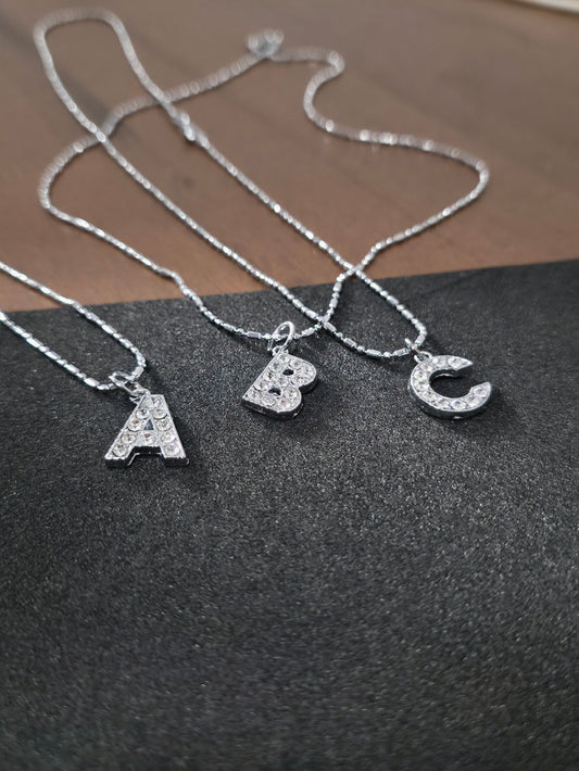 Alphabet Rhinestone Initial Necklace – A to Z