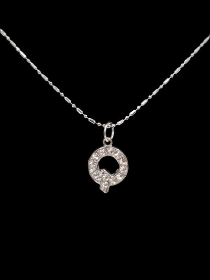 Alphabet Rhinestone Initial Necklace – A to Z