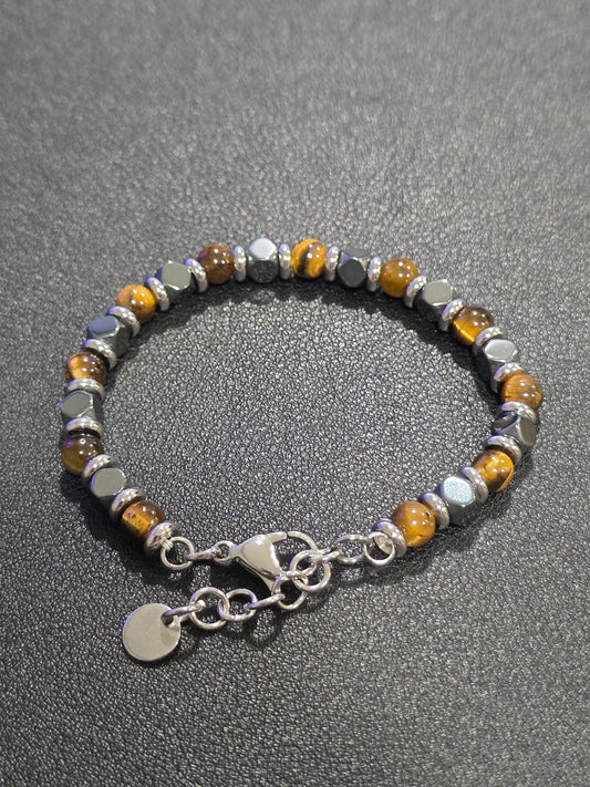 Tiger Eye & Hematite Magnetic Bracelet – Strength Meets Style